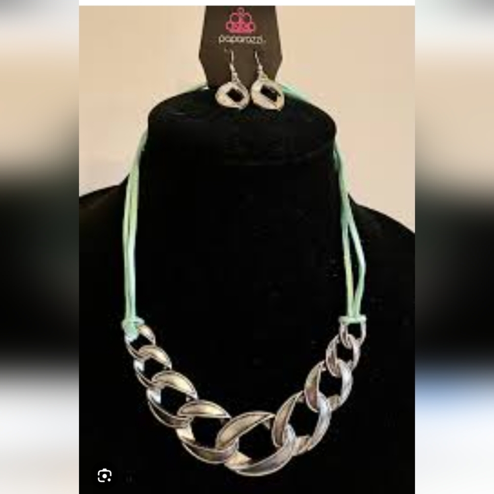 New With Tags Natuical Blue With Silver Boho Looking Paparazzi With Earrings